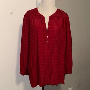 Loft Relaxed Fit Red Top (NWOT)